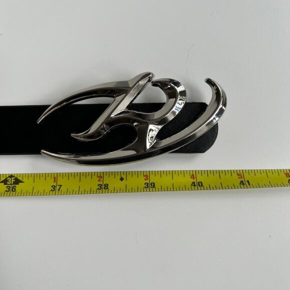 y2k 2000s chrome star futuristic emblem black and silver grunge emo belt - Picture 8 of 8